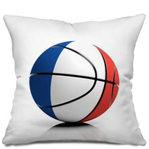 Basketball Ball Flag Of France Isolated On White Background Pillows 67621868