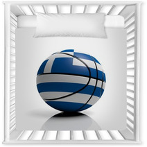 Basketball Ball Flag Of Greece Isolated On White Background Nursery Decor 67621940