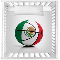 Basketball Ball Flag Of Mexico Isolated On White Background Nursery Decor 67622077