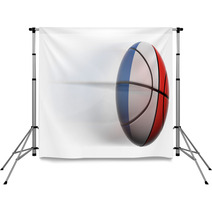 Basketball Ball With Flag Of France In Motion Isolated Backdrops 67623072