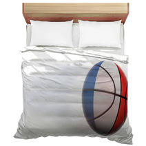 Basketball Ball With Flag Of France In Motion Isolated Bedding 67623072