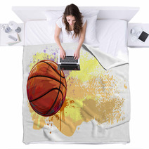 Basketball Banner All Elements Are In Separate Layers And Grouped Blankets 85562316