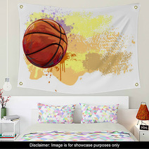 Basketball Banner All Elements Are In Separate Layers And Grouped Wall Art 85562316