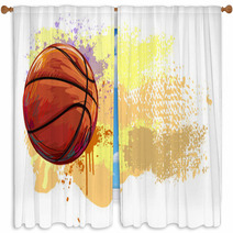 Basketball Banner All Elements Are In Separate Layers And Grouped Window Curtains 85562316