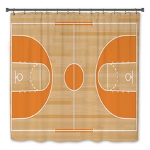 Basketball Court Floor With Line On Wood Pattern Texture Background Basketball Field Vector Bath Decor 249298691