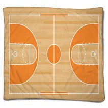 Basketball Court Floor With Line On Wood Pattern Texture Background Basketball Field Vector Blankets 249298691