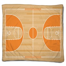 Basketball Court Floor With Line On Wood Pattern Texture Background Basketball Field Vector Blankets 249298691