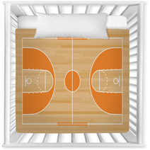Basketball Court Floor With Line On Wood Pattern Texture Background Basketball Field Vector Nursery Decor 249298691