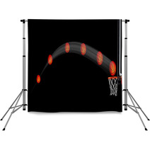 Basketball Flying In The Air Backdrops 213425181