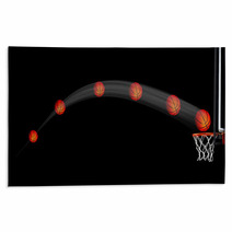 Basketball Flying In The Air Rugs 213425181