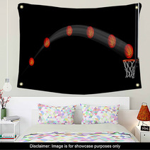 Basketball Flying In The Air Wall Art 213425181