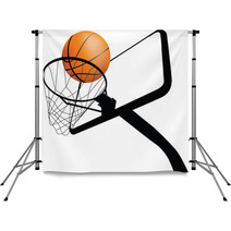 Basketball Hoop And Ball Backdrops 17964546
