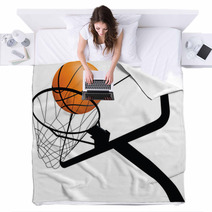 Basketball Hoop And Ball Blankets 17964546