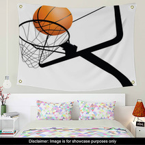 Basketball Hoop And Ball Wall Art 17964546