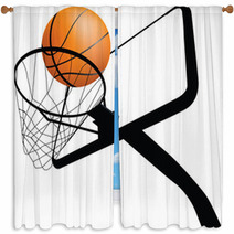Basketball Hoop And Ball Window Curtains 17964546