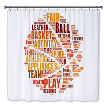 Basketball Word Cloud Concept Bath Decor 80254526
