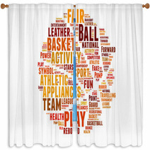 Basketball Word Cloud Concept Window Curtains 80254526