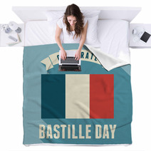 Bastille Day Card Design Blankets 66918935