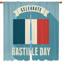 Bastille Day Card Design Window Curtains 66918935