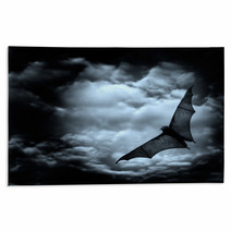 Bat Flying In The Dark Cloudy Sky Rugs 6795024