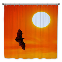 Bats Flying At Sunset Bath Decor 100536517