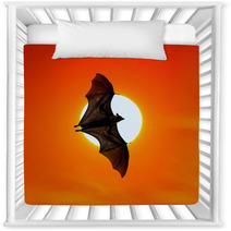 Bats Flying At Sunset Nursery Decor 100536511
