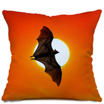 Bats Flying At Sunset Pillows 100536511