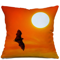 Bats Flying At Sunset Pillows 100536517