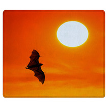 Bats Flying At Sunset Rugs 100536517