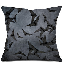 Bats In The Dark Cloudy Sky, Perfect Halloween Background Pillows 55822702