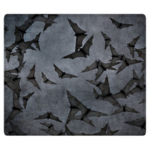 Bats In The Dark Cloudy Sky, Perfect Halloween Background Rugs 55822702