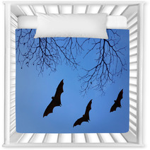 Bats Silhouettes And Beautiful Branch For Background Usage Nursery Decor 83689231