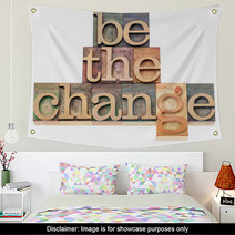Be The Change In Wood Type Wall Art 48836774