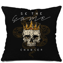 Be The Game Changer Slogan Snake With Skull Rock And Roll Girl Patch Typography Graphic Print Fashion Drawing For T Shirts Vector Stickers Print Patches Vintage Pillows 190761506
