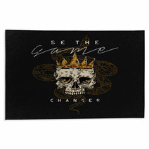 Be The Game Changer Slogan Snake With Skull Rock And Roll Girl Patch Typography Graphic Print Fashion Drawing For T Shirts Vector Stickers Print Patches Vintage Rugs 190761506