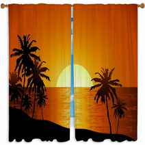 Beach Background Window Curtains 55515265