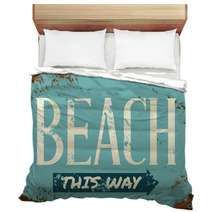 Beach Tin Sign Bedding 66124984