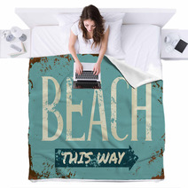 Beach Tin Sign Blankets 66124984