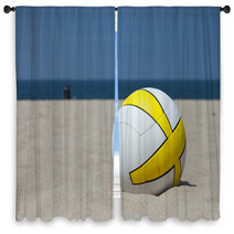 Beach Volleyball In Sand Window Curtains 33943895