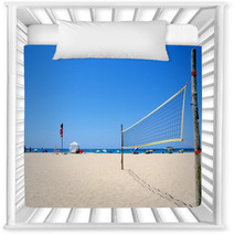 Beach Volleyball Net On Sandy Beach Nursery Decor 54185881