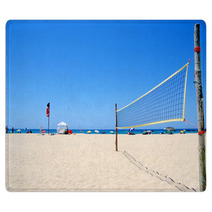 Beach Volleyball Net On Sandy Beach Rugs 54185881