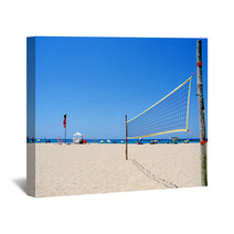 Beach Volleyball Net On Sandy Beach Wall Art 54185881