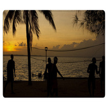 Beach Volleyball, Sunset On The Beach Rugs 36310446