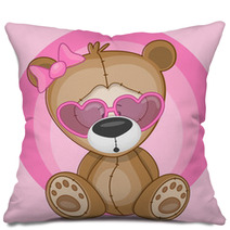 Bear In Sunglasses Pillows 63540506