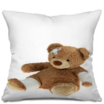 Bear With Bandage After An Accident Pillows 21584620