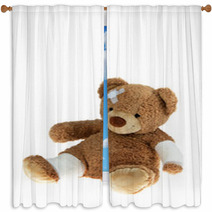 Bear With Bandage After An Accident Window Curtains 21584620