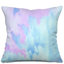 Beatiful Sky With Clouds Artistic Background Craft Painting Landscape Pillows 309688149