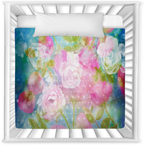 Beautiful Artistic Background With Romantic Pink Roses Nursery Decor 130469199
