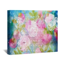 Beautiful Artistic Background With Romantic Pink Roses Wall Art 130469199