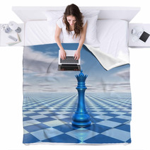 Beautiful Background With Chess Queen Blankets 60755745
